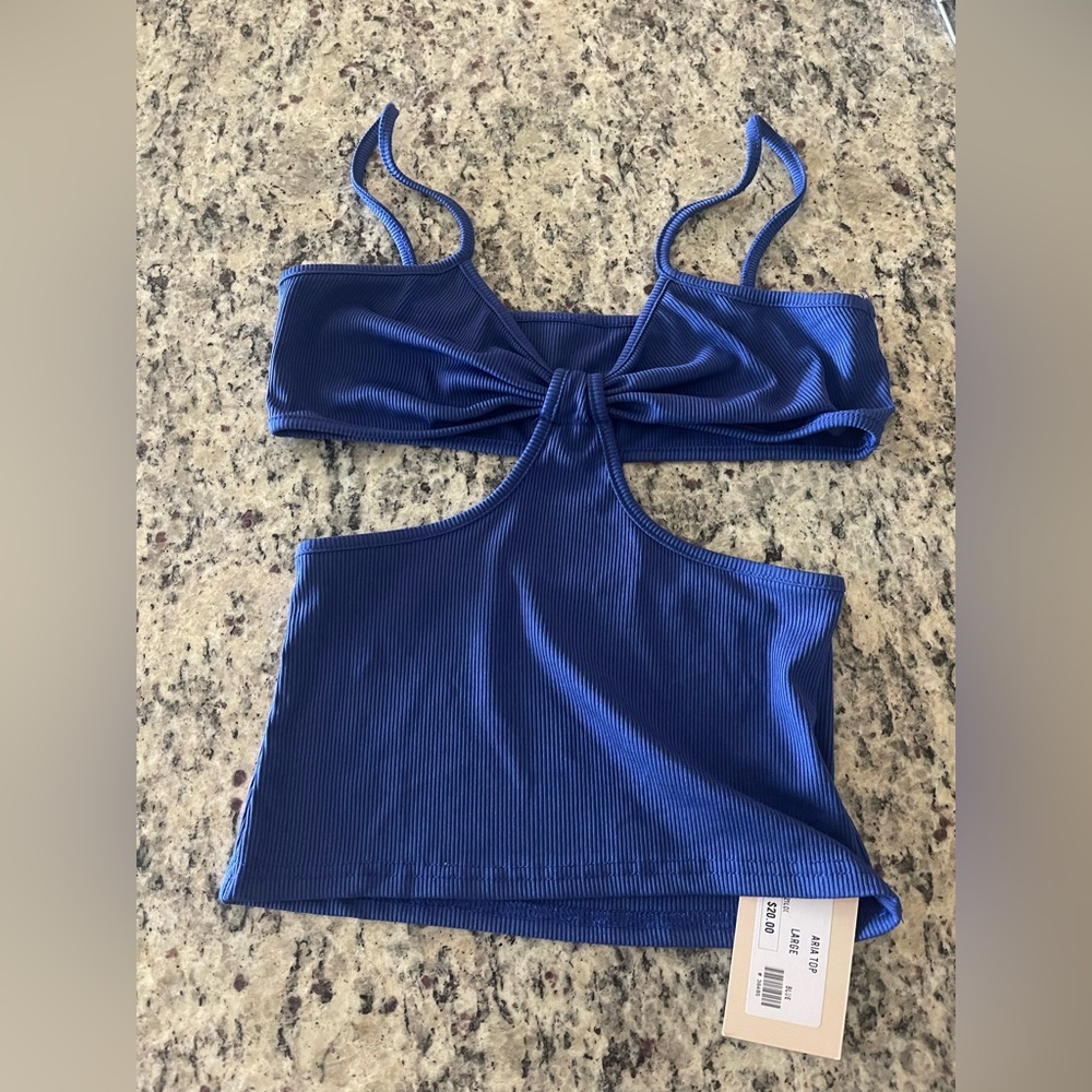 Cropped blue tank from local boutique